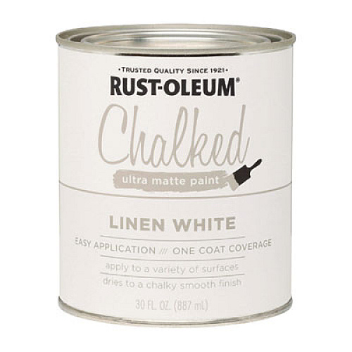 Rust-Oleum Ultra Matte Chalked Paint, Matte White, Quart Can, 2/Carton (285140)