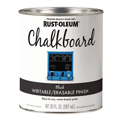 Rust-Oleum Chalkboard Paint, Matte Black, Quart Can, 4/Carton (301450)