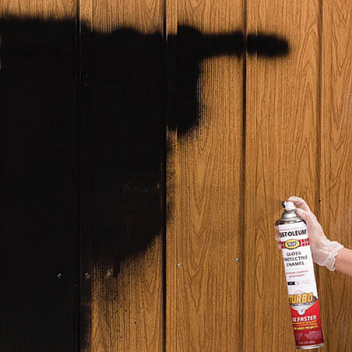 Rust-Oleum Stops Rust Turbo Spray, Gloss Black, 24 oz Aerosol Can, 6/Carton (334128)