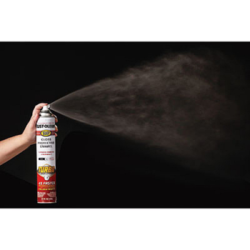 Rust-Oleum Stops Rust Turbo Spray, Gloss Black, 24 oz Aerosol Can, 6/Carton (334128)