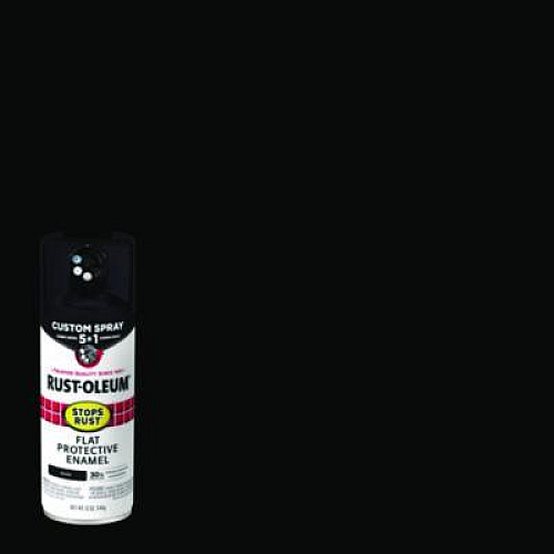 Rust-Oleum Stops Rust 5-in-1 Spray Paint, Flat Black, 12 oz Aerosol Can (376855EA)