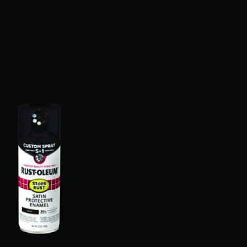 Rust-Oleum Stops Rust 5-in-1 Spray Paint, Satin Black, 12 oz Aerosol Can (376869EA)