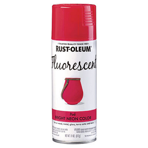 Rust-Oleum Specialty Fluorescent Spray Paint, Flat Fluorescent Pink, 11 oz Aerosol Can, 6/Carton (342569)