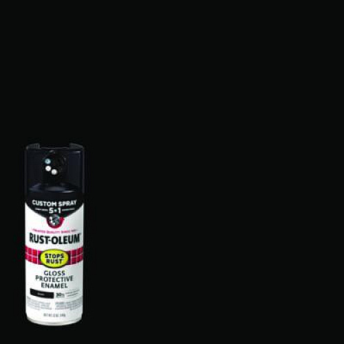 Rust-Oleum Stops Rust 5-in-1 Spray Paint, Gloss Black, 12 oz Aerosol Can (376884EA)