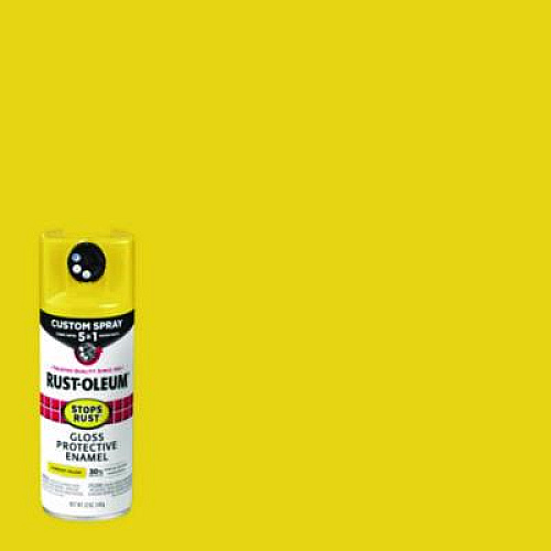 Rust-Oleum Stops Rust 5-in-1 Spray Paint, Gloss Sunburst Yellow, 12 oz Aerosol Can (376898EA)