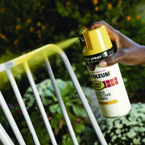 Rust-Oleum Stops Rust 5-in-1 Spray Paint, Gloss Sunburst Yellow, 12 oz Aerosol Can (376898EA)
