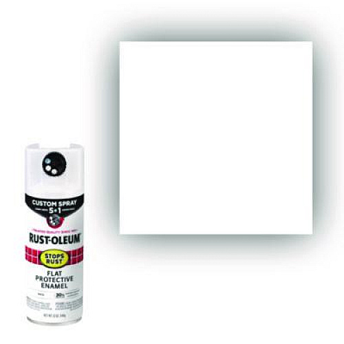 Rust-Oleum Stops Rust 5-in-1 Spray Paint, Flat White, 12 oz Aerosol Can, 6/Carton (376856)