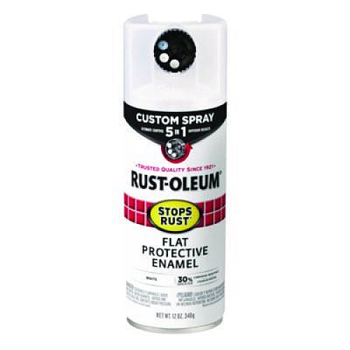 Rust-Oleum Stops Rust 5-in-1 Spray Paint, Flat White, 12 oz Aerosol Can, 6/Carton (376856)