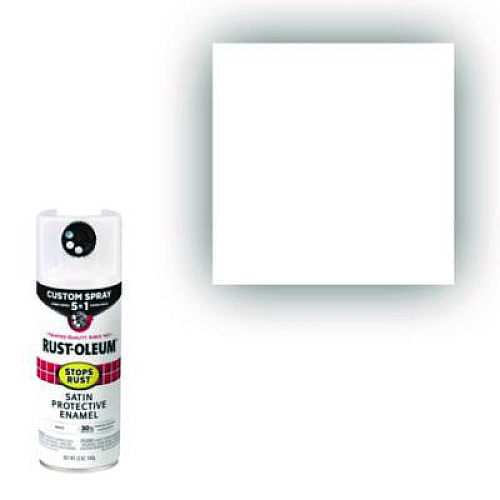 Rust-Oleum Stops Rust 5-in-1 Spray Paint, Satin White, 12 oz Aerosol Can, 6/Carton (376870)