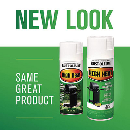 Rust-Oleum High Heat Enamel Spray Paint, Flat White, 12 oz Aerosol Can (7751830EA)