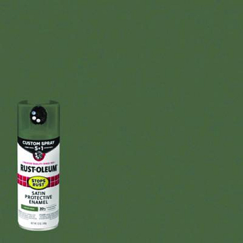 Rust-Oleum Stops Rust 5-in-1 Spray Paint, Satin Earthy Green, 12 oz Aerosol Can, 6/Carton (383421)