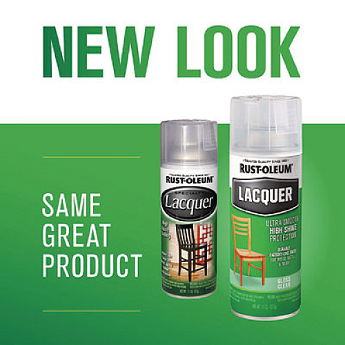 Rust-Oleum Specialty Lacquer Spray Paint, Gloss Clear, 12 oz Aerosol Can, 6/Carton (1906830)
