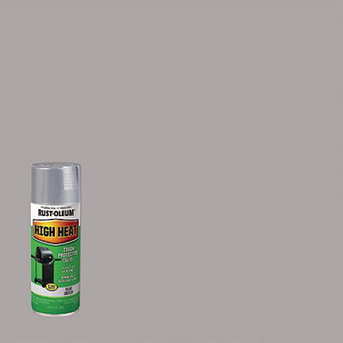 Rust-Oleum High Heat Enamel Spray Paint, Flat Silver, 12 oz Aerosol Can, 6/Carton (7716830)