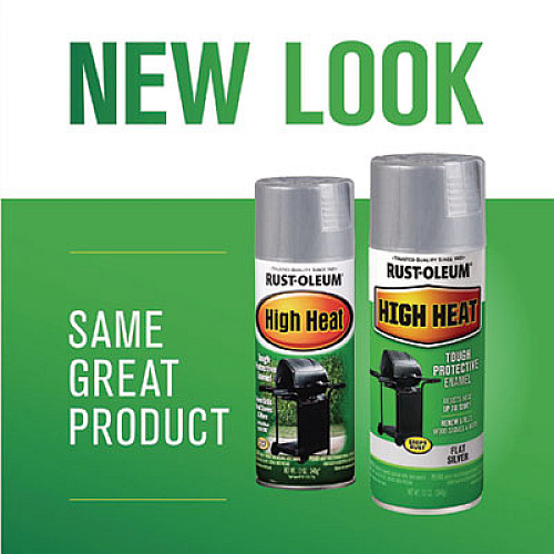 Rust-Oleum High Heat Enamel Spray Paint, Flat Silver, 12 oz Aerosol Can, 6/Carton (7716830)