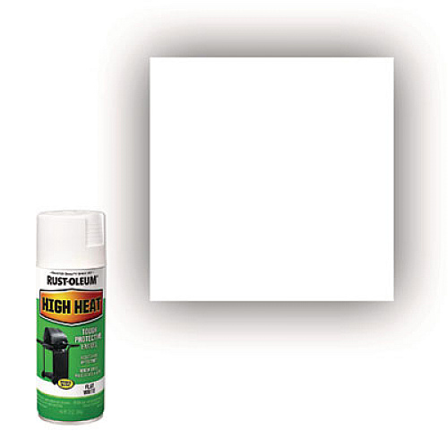 Rust-Oleum High Heat Enamel Spray Paint, Flat White, 12 oz Aerosol Can, 6/Carton (7751830)