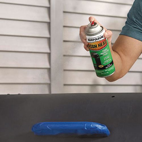 Rust-Oleum High Heat Enamel Spray Paint, Flat Black, 12 oz Aerosol Can, 6/Carton (7778830)