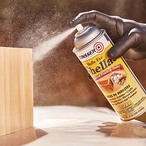 Zinsser Clear Bulls Eye Shellac Spray, Gloss Clear, 12 oz Aerosol Can, 6/Carton (408)