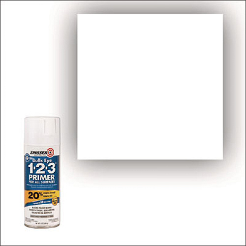 Zinsser Bulls Eye 1-2-3 Primer Spray, Interior/Exterior, Flat White, 13 oz Aerosol Can, 6/Carton (2008CT)
