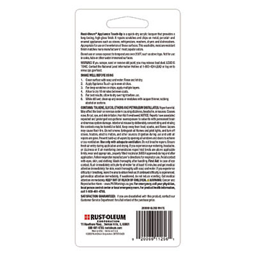 Rust-Oleum Specialty Gloss White Appliance Epoxy Touch, Gloss White, 0.6 oz Bottle (203000EA)