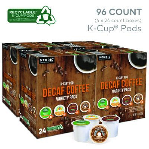 Green Mountain Coffee Decaf Variety Coffee K-Cups, Assorted Flavors, 96/Carton (9977CT)