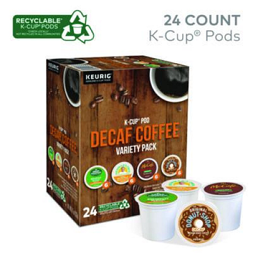 Green Mountain Coffee Decaf Variety Coffee K-Cups, Assorted Flavors, 0.38 oz K-Cup, 24/Box (9977)