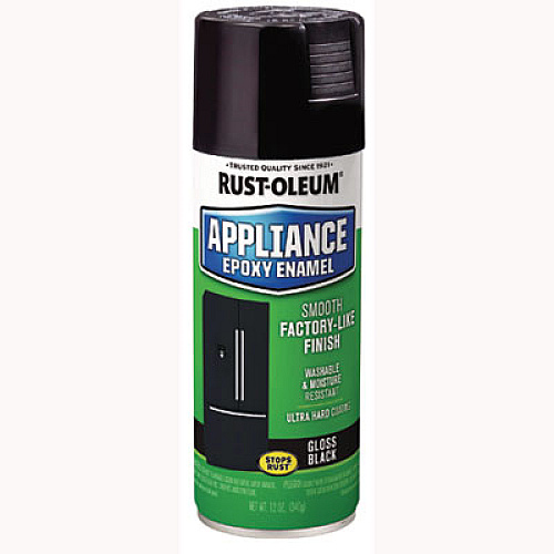 Rust-Oleum Specialty Appliance Epoxy Spray Paint, Gloss Black, 12 oz Aerosol Can, 6/Carton (7886830)
