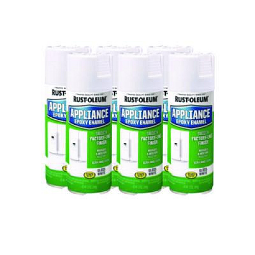 Rust-Oleum Specialty Appliance Epoxy Spray Paint, Gloss White, 12 oz Aerosol Can, 6/Carton (7881830)