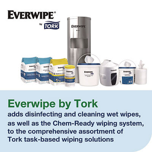 Tork Surface Cleaning Wet Wipe, 1-Ply, 6 x 6, Lemon, White, 900 Sheets, 4/Carton (192830)