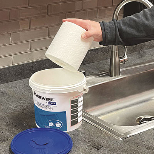 Tork Chem-Ready Wiping Rolls, 1-Ply, 12 x 5.25, White, 180 Sheets, 6 Rolls/Carton (192840)