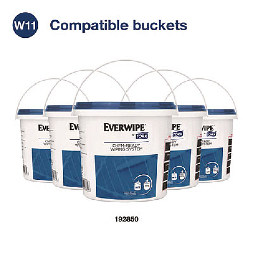 Everwipe by Tork Chem-Ready Wiping Rolls, 1-Ply, 12 x 12, White, 90 Sheets, 6 Rolls/Carton (192841)