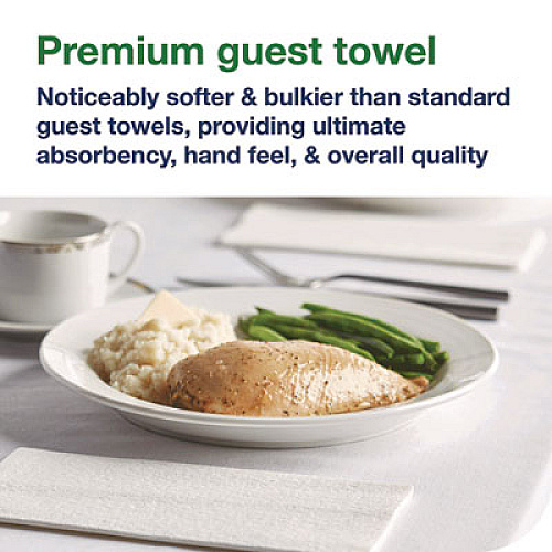 Tork LinStyle Dinner Napkin, 1-Ply, 15 x 16, White, 1,000/Carton (716002)