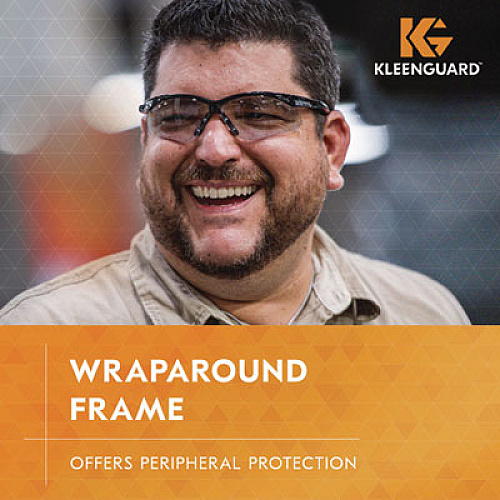 KleenGuard Nemesis Safety Glasses, Black Half Frame, Clear Dual I/O Lens (25685)