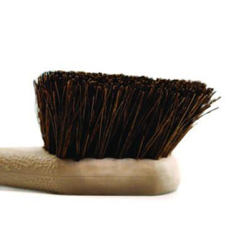 Boardwalk Utility Brush, Brown Palmyra Fiber Bristles, 5.5" Brush, 14.5" Tan Plastic Handle (4120)
