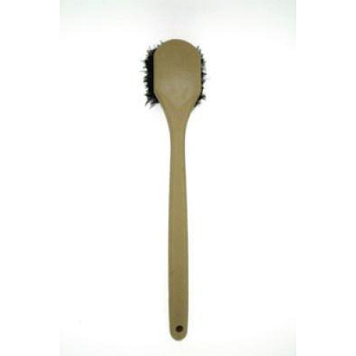 Boardwalk Utility Brush, Brown Palmyra Fiber Bristles, 5.5" Brush, 14.5" Tan Plastic Handle (4120)