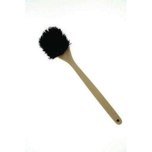 Boardwalk Utility Brush, Brown Palmyra Fiber Bristles, 5.5" Brush, 14.5" Tan Plastic Handle (4120)