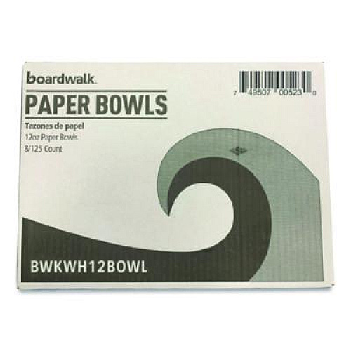 Boardwalk Paper Dinnerware, Bowl, 12 oz, White, 1,000/Carton (WH12BOWL)