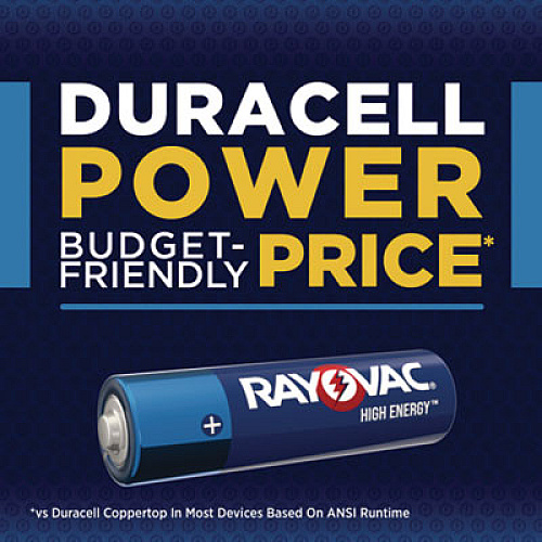 Rayovac High Energy Premium Alkaline AA Batteries, 4/Pack (8154K)