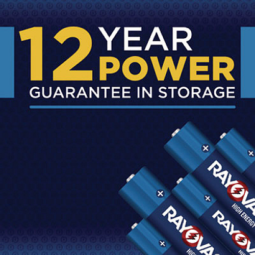 Rayovac High Energy Premium Alkaline AA Batteries, 4/Pack (8154K)