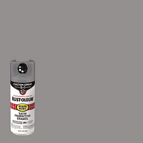 Rust-Oleum Stops Rust 5-in-1 Spray Paint, Satin Coastal Gray, 12 oz Aerosol Can (376872EA)