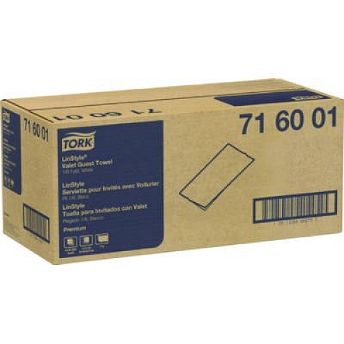 Tork LinStyle Valet Guest Towel, 1-Ply, 11.5 x 17, White, 100/Pack, 5 Packs/Carton (716001)