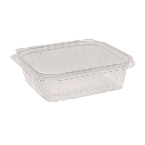 Pactiv Evergreen EarthChoice Tamper Evident Recycled Hinged Lid Deli Container, 24 oz, 7.25 x 6.37 x 2, Clear, Plastic, 231/Carton (TEHL7X624)