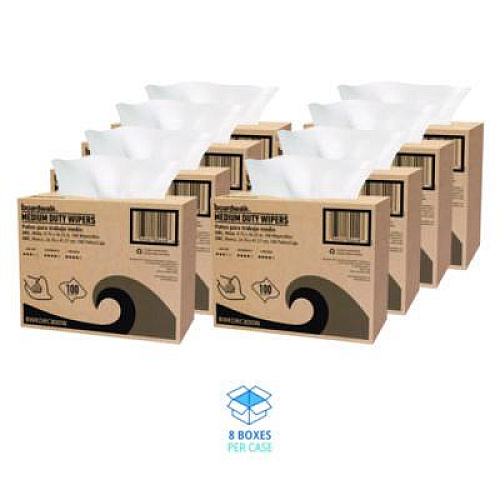 Boardwalk DRC Wipers, 1-Ply, 9.75 x 16.25, White, 100/Box, 8 Boxes/Carton (DRC800W)