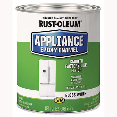 Rust-Oleum Appliance Epoxy Gloss Paint, Gloss White, 1 qt Bucket/Pail, 2/Carton (241168)