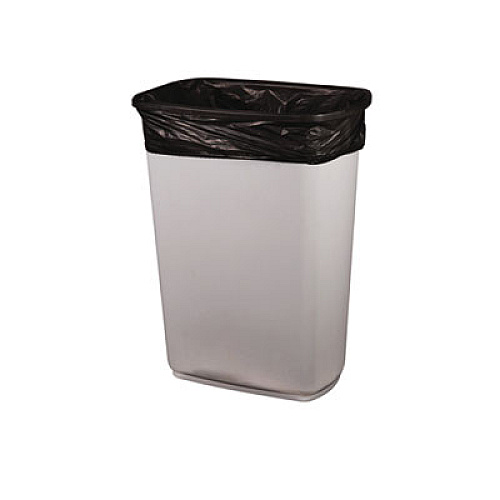 Heritage High-Density Waste Can Liners, 10 gal, 8 mic, 24" x 24", Black, Roll, 1,000/Carton (Z4824LKR01)