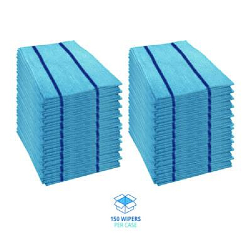 Boardwalk Antimicrobial Foodservice Wipers, 1-Ply, 12 x 21, Blue, 150/Carton (FS150B)