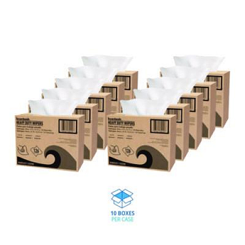 Boardwalk Hydrospun Wipers, 1-Ply, 9.75 x 16.75, White, 126/Box, 10 Boxes/Carton (HS1260W)