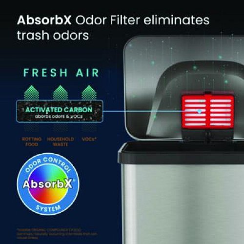 HLS Commercial Step Pedal Trash Can with AirStep Technology, 18 gal, Stainless Steel, Silver (HLS18SS)