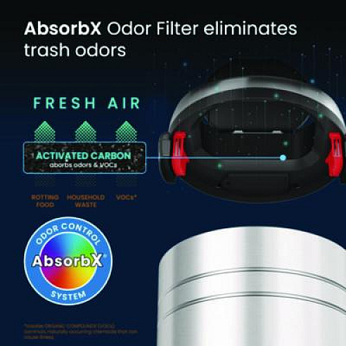 HLS Commercial Extra-Large Sensor Trash Can with Wheels, 18 gal, Plastic/Stainless Steel (HLS18RC)