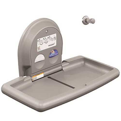 Koala Kare Horizontal Baby Changing Station, 35.94 x 20.75, Gray (KB30001SS)