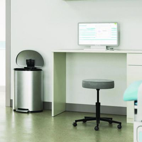 HLS Commercial Fire-Resistant Step Pedal Trash Can, 13 gal, Plastic/Stainless Steel, Silver (HLSS13DFR)